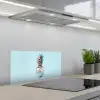 Blauw - Ananas - Disco - Discobal keuken achterwand spatscherm klein -3d_schuin