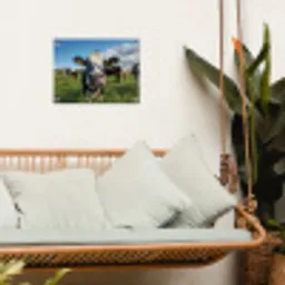 Koe - Tong - Weide tuinposter los doek klein -sfeer7