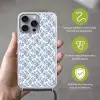 Bladeren  - Blauw - Patroon Hoesje iPhone 16 Pro Max met koord klein 804 -sfeer2_NL