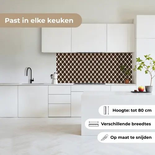 Bruin - Ruitpatroon - Geometrisch keuken achterwand 2 middel 871 -sfeer4_NL