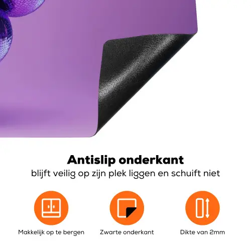 Druif - Disco - Glitter - Paars Inductie beschermer vinyl 3mm klein -zzzzzzz-td-onderkant