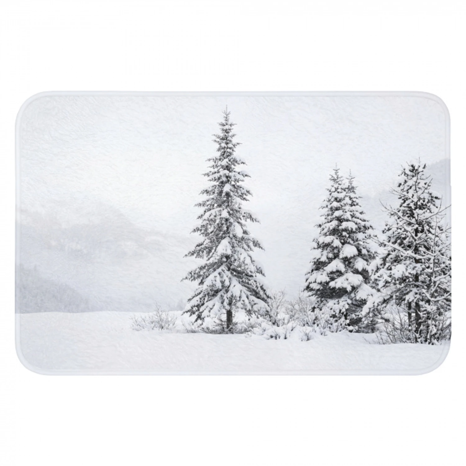 Fijnsparren - Sneeuw - Winter - Landschap - Stilte Badmat klein -3d