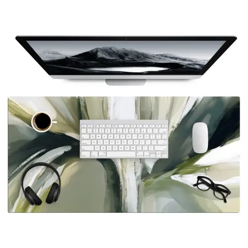 Natuur - Abstract - Groen - Penseelstreken Muismat XXL klein -3d