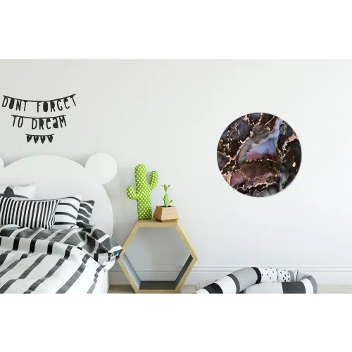 Marmer - Goud - Rosé Wandcirkel aluminium klein -kinderkamer