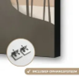 Japandi - Landschap - Beige Textielframe zwart klein -USP_ophangsysteemNL
