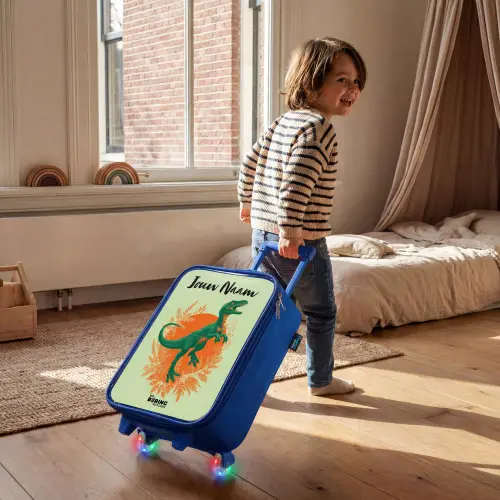 Dino - Natuur - Groen Kinderkoffer - Blauw klein -sfeer1