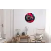 Boombox - Rood - Graffiti - Neon Wandcirkel aluminium klein -woonkamer