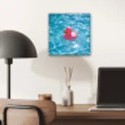 Badeend - Dobberend - Roze aluminium wit klein -sfeer5