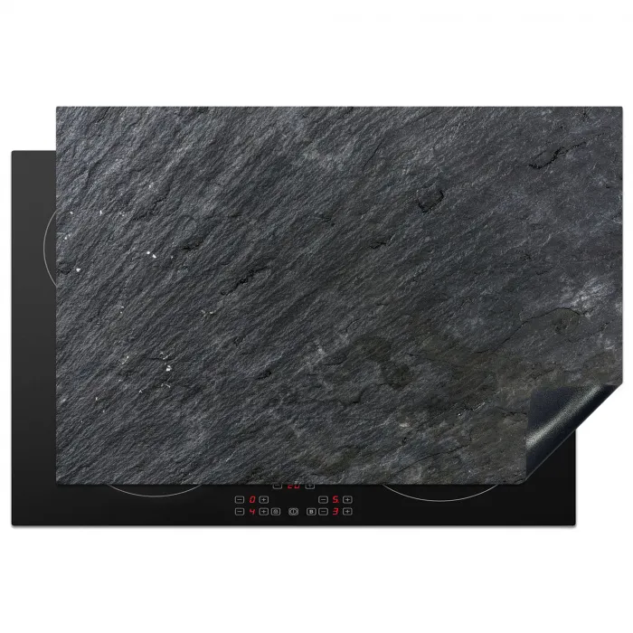 Natuursteen - Industrieel - Leisteen - Structuur - Grijs Inductie beschermer vinyl 3mm klein -3d