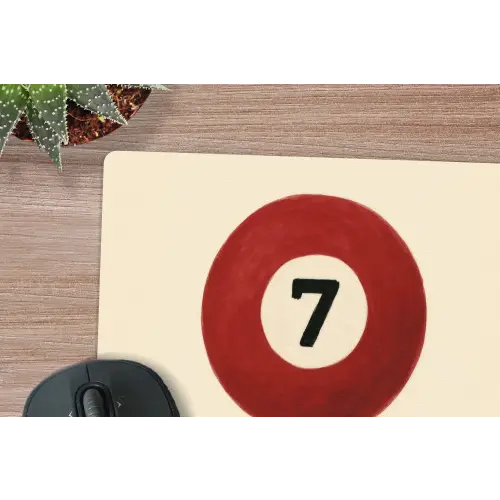 Cirkel - Zeven - Lucky - Rood muismat rubber klein -closeup