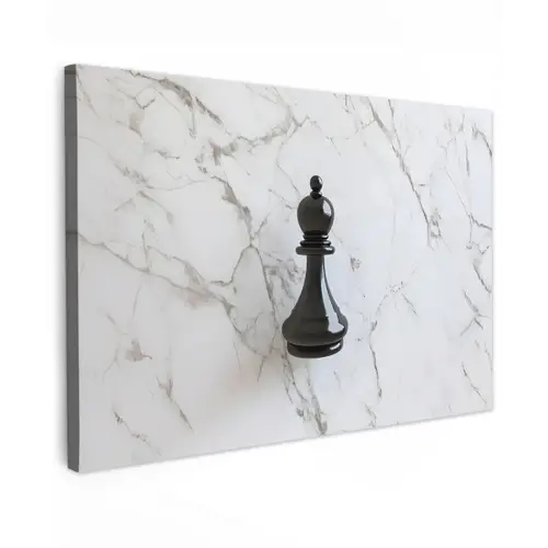 Schaakstuk - Loper - Zwart - Marmer canvas 2cm klein -z3d