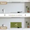 Lijntekening - Appel - Olijfgroen - Blaadje keuken achterwand spatscherm klein -voor_na_FR