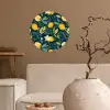 Bloemen - Bladeren - Citroenen - Blauw Wandcirkel behangsticker klein 186 -sfeer1