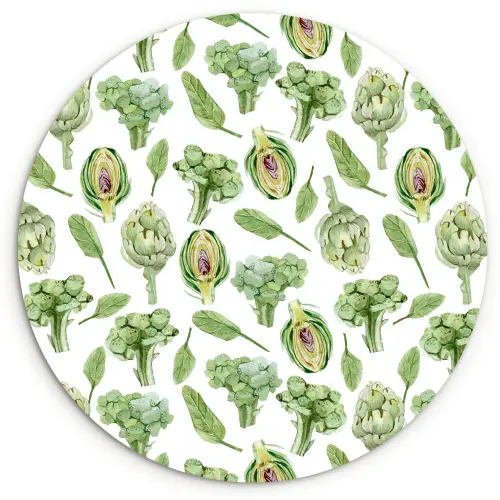 Groene - Groente - Broccoli - Artisjokken Wandcirkel plexiglas klein 852 -3d