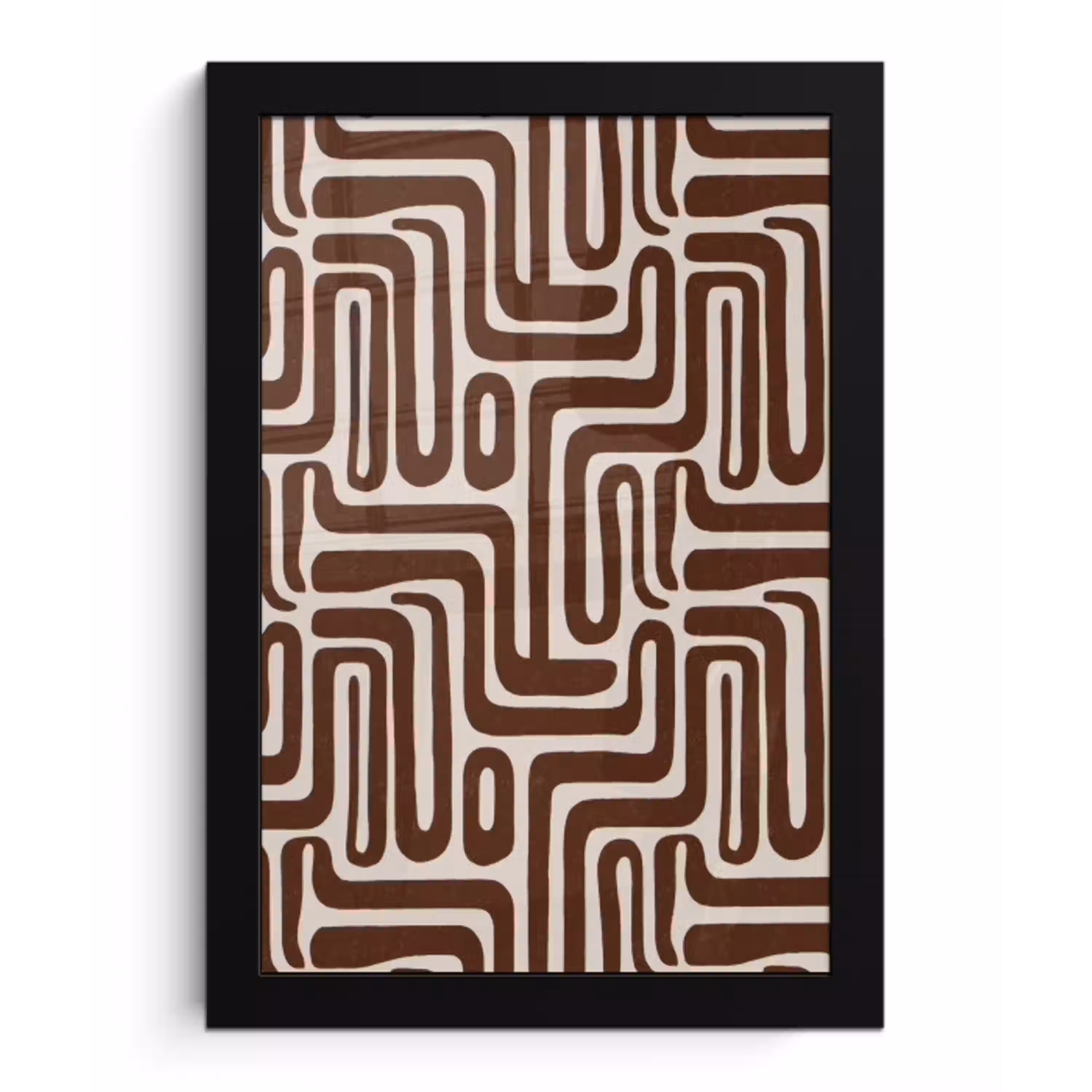 Abstract - Patroon - Bruin fotolijst zwart zonder passe partout klein 224 -3d