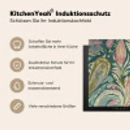 Patroon - Kleurrijk - Sierlijk - Groen Inductie beschermer vinyl 3mm middel -tsfeer2_DE
