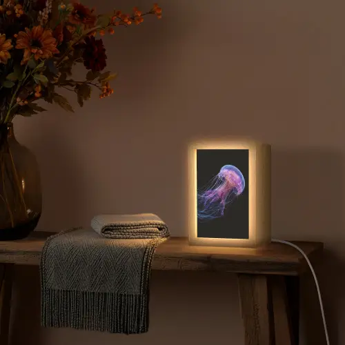 Kwal - Doorzichtig - Roze - Tentakels Light Box met kabel (Tafellamp) klein -sfeer4