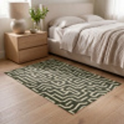 Lijnen - Abstract - Groen Vloerkleed Rechthoek klein 1091 -atmosphere_sfeer3_global