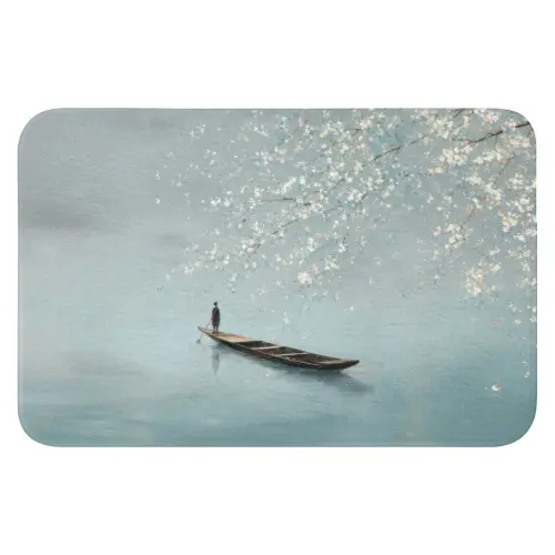 Bloesems - Minimalistisch - Wateroppervlak - Boot Badmat klein -3d