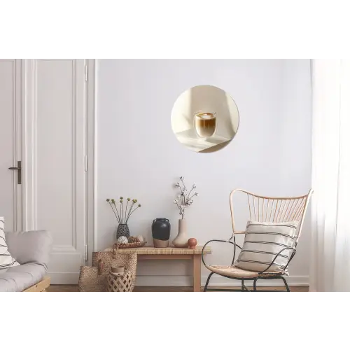Mok - Latte - Minimalistisch - Schaduw Wandcirkel aluminium klein -woonkamer