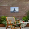 Zeilboot - Zee - Blauw Tuinposter op houten frame 2 cm dik klein -sfeer3