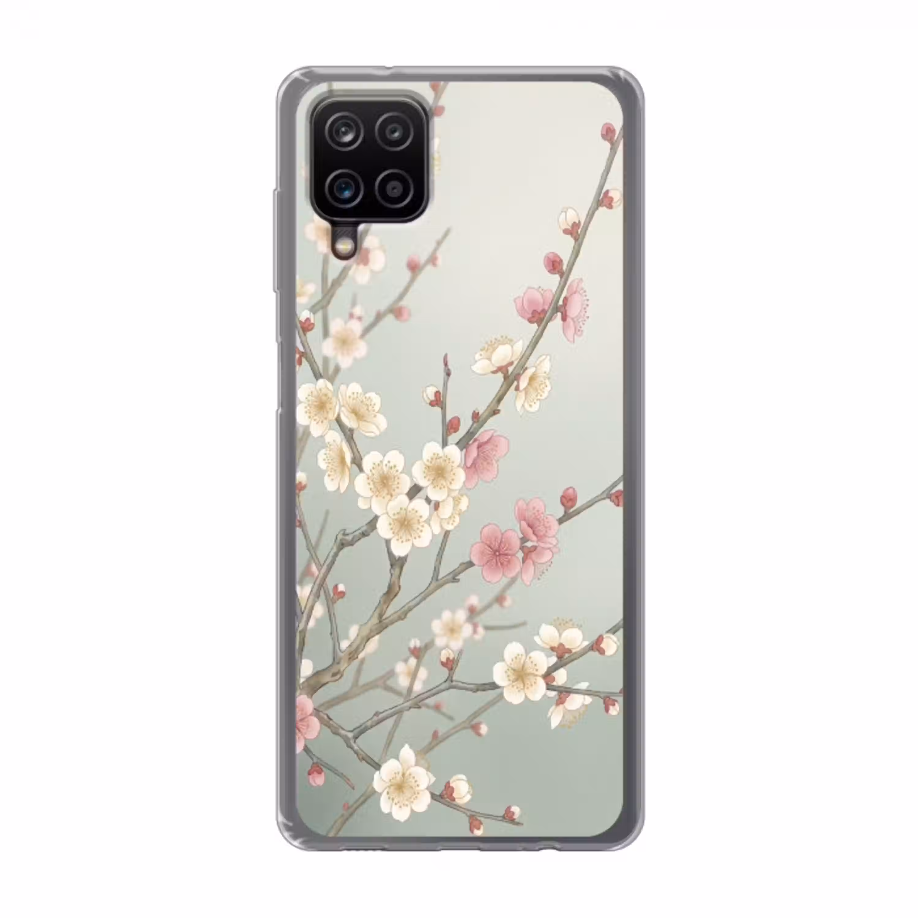 Kersen - Bloesem - Groen Telefoonhoesje Samsung Galaxy A12 klein -3d