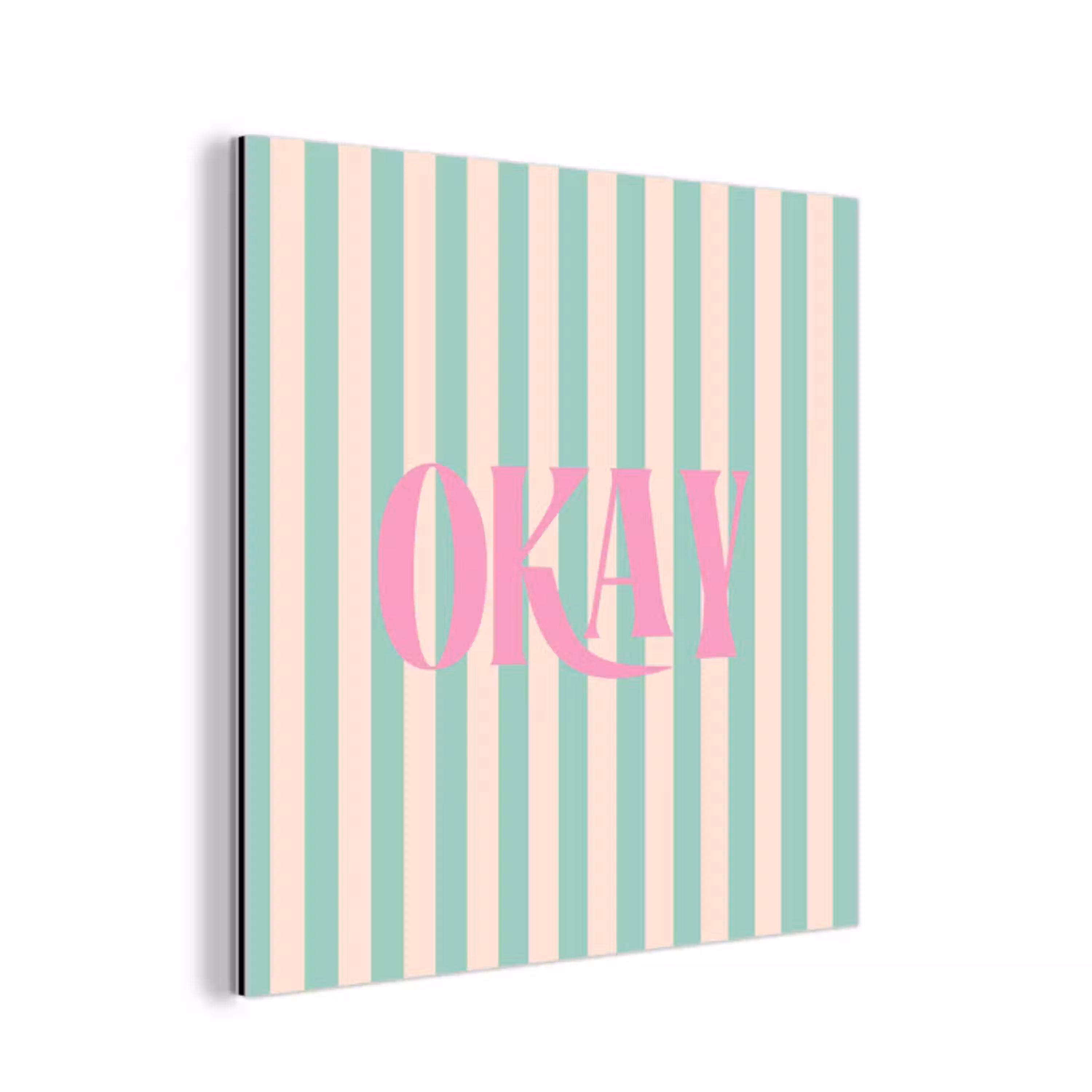 Roze - Groen - Strepen - Okay aluminium wit klein -3d