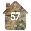 Verweerd hout - Traditioneel Naambord Huisje klein -3d