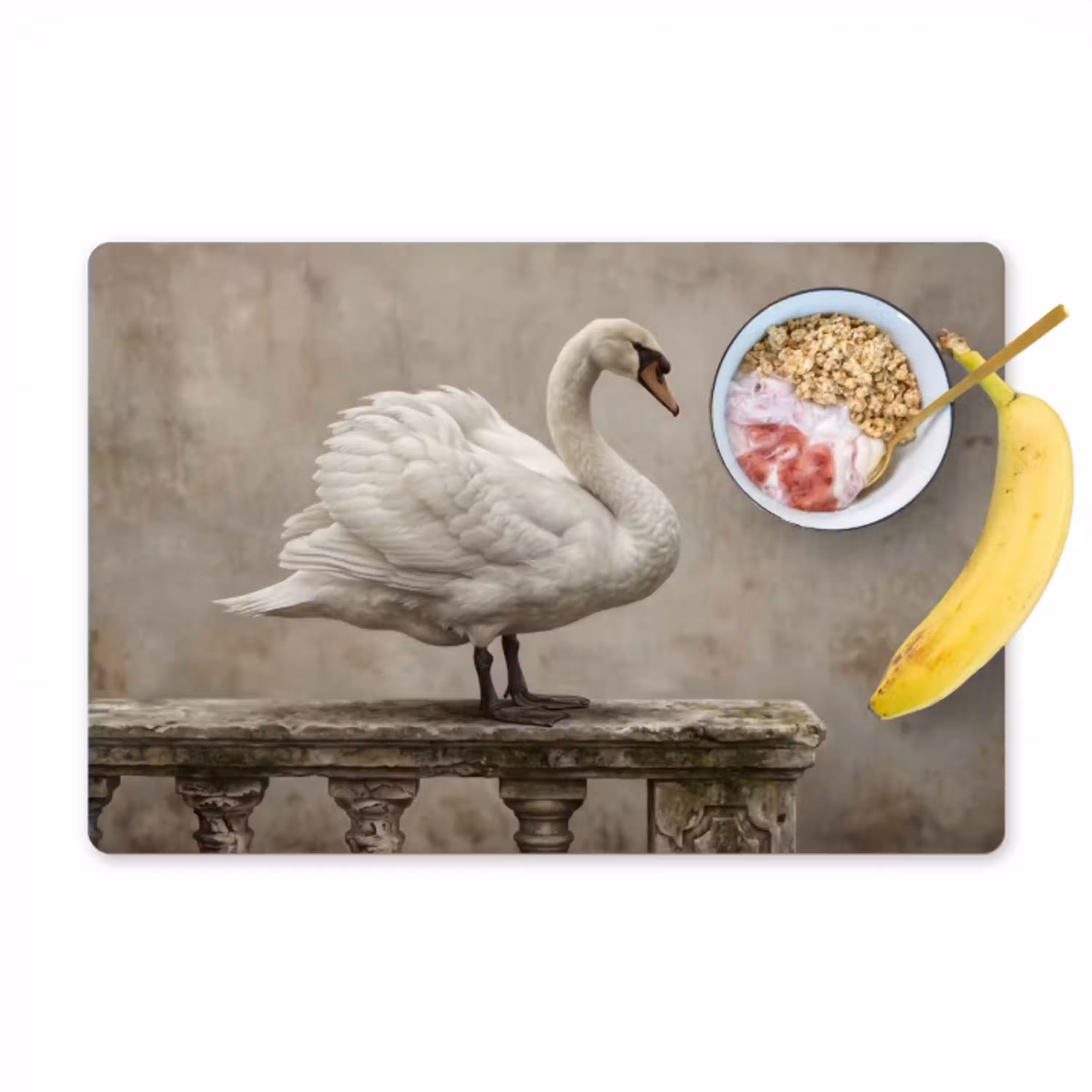Zwaan - Elegant - Dieren - Wit Placemat vinyl groot -zzzproduct_Kitchenyeah-website