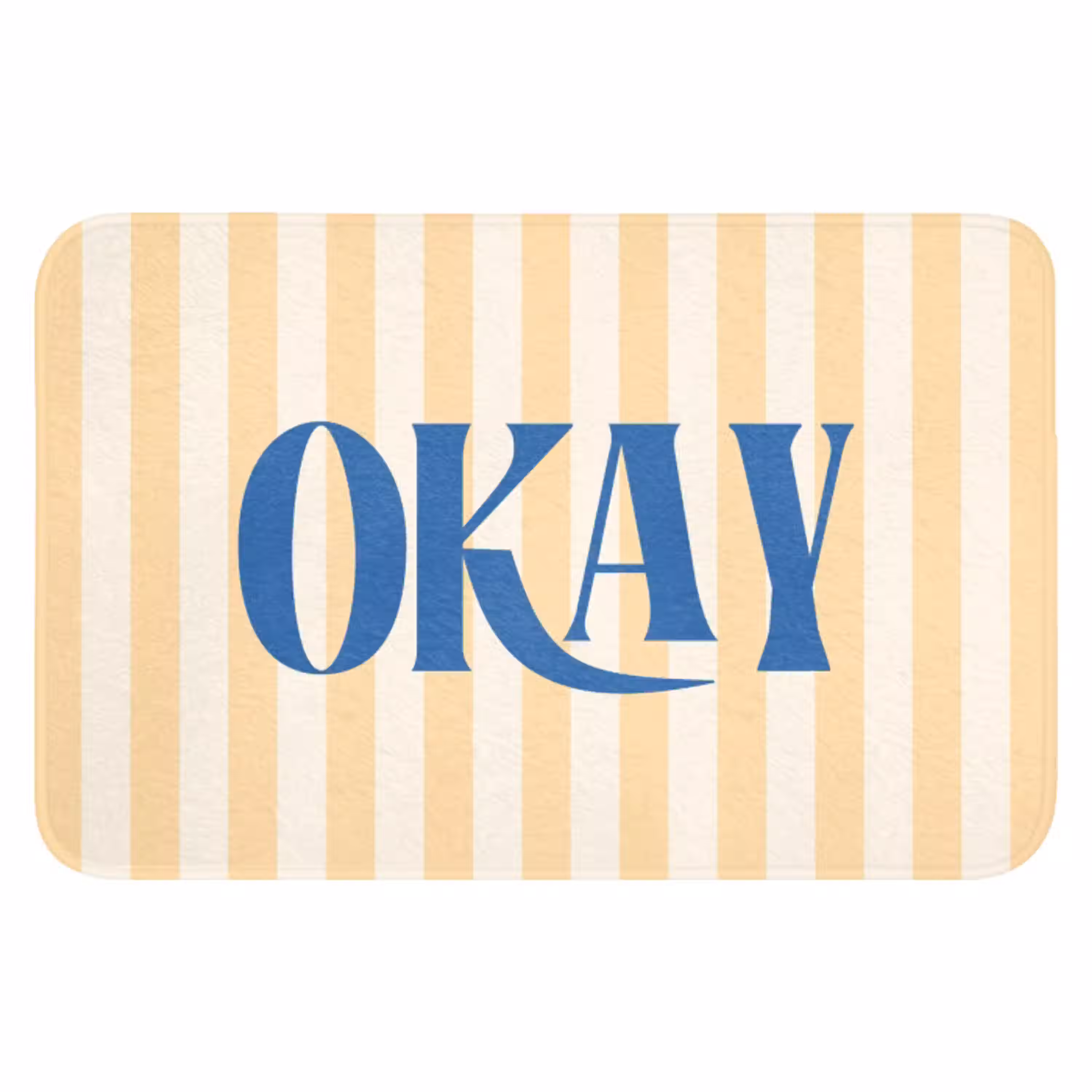 Blauw - Geel - Strepen - Okay WCmat klein -3d