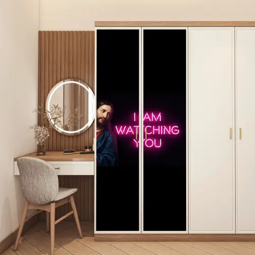 Man - Tekst - Neon deurposter klein -sfeer3