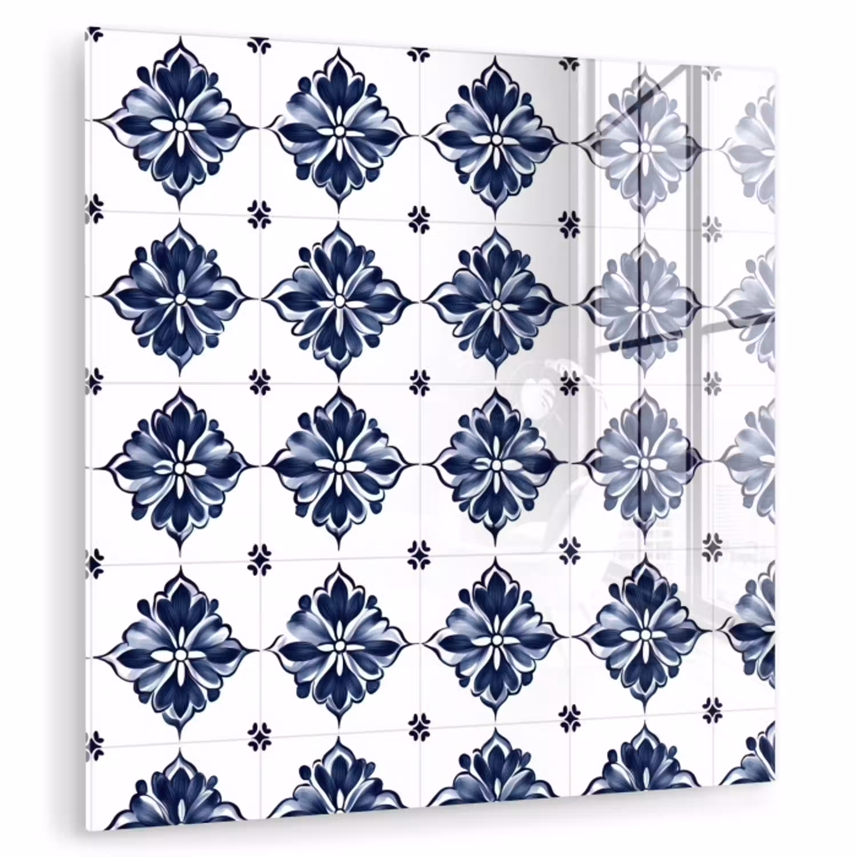 Tegelmotief - Blauw - Wit - Bloem plexiglas 5mm klein 11 -zzzproduct_nieuw