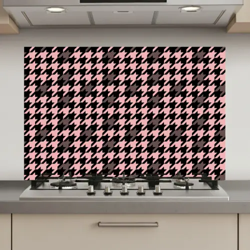 Plaid - Patroon - Zwart - Roze keuken achterwand spatscherm klein 900 -3d_website