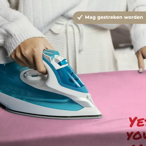 Yes you can do it - Rood - Roze Wandkleed katoen klein -sfeer9
