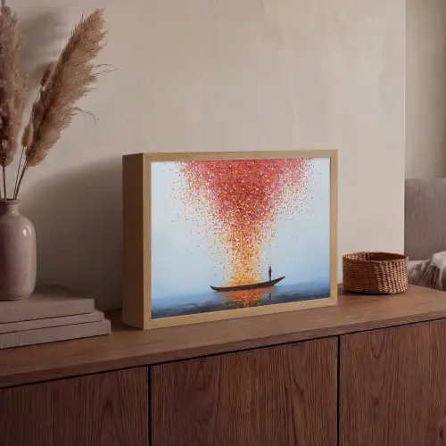 Wolk - Confetti - Boot - Wateroppervlakte Light Box met batterij (Wandlamp) middel -sfeer2