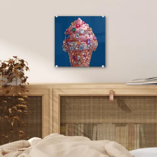 Ijsje - Hoorntje - Steentjes - Blauw plexiglas 5mm klein -sfeer4