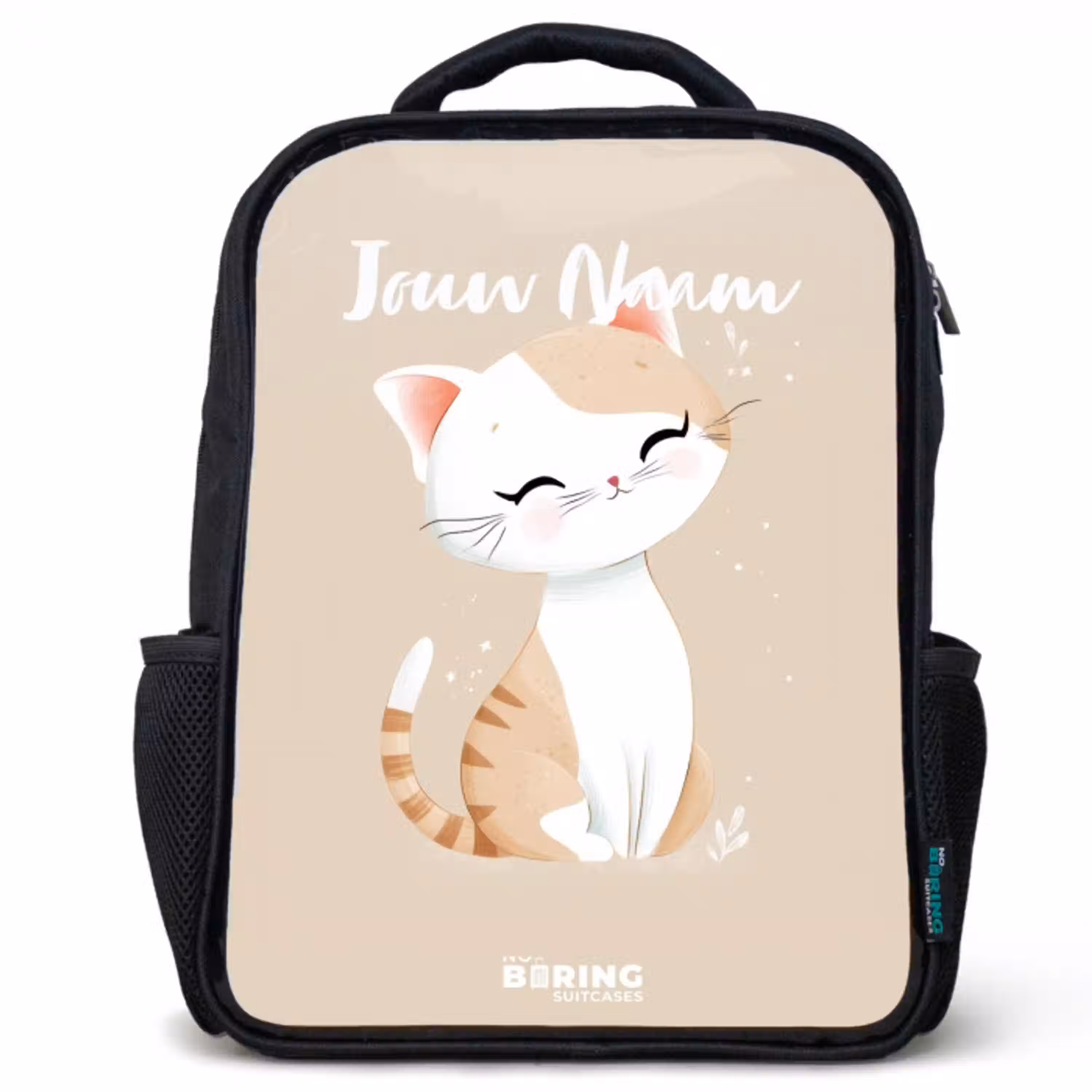 Kitten in de kleuren beige en wit Rugzak - Zwart middel -3d