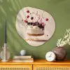 Cheesecake - Eten - Roze - Taart Wandcirkel Organisch Aluminium middel -sfeer2