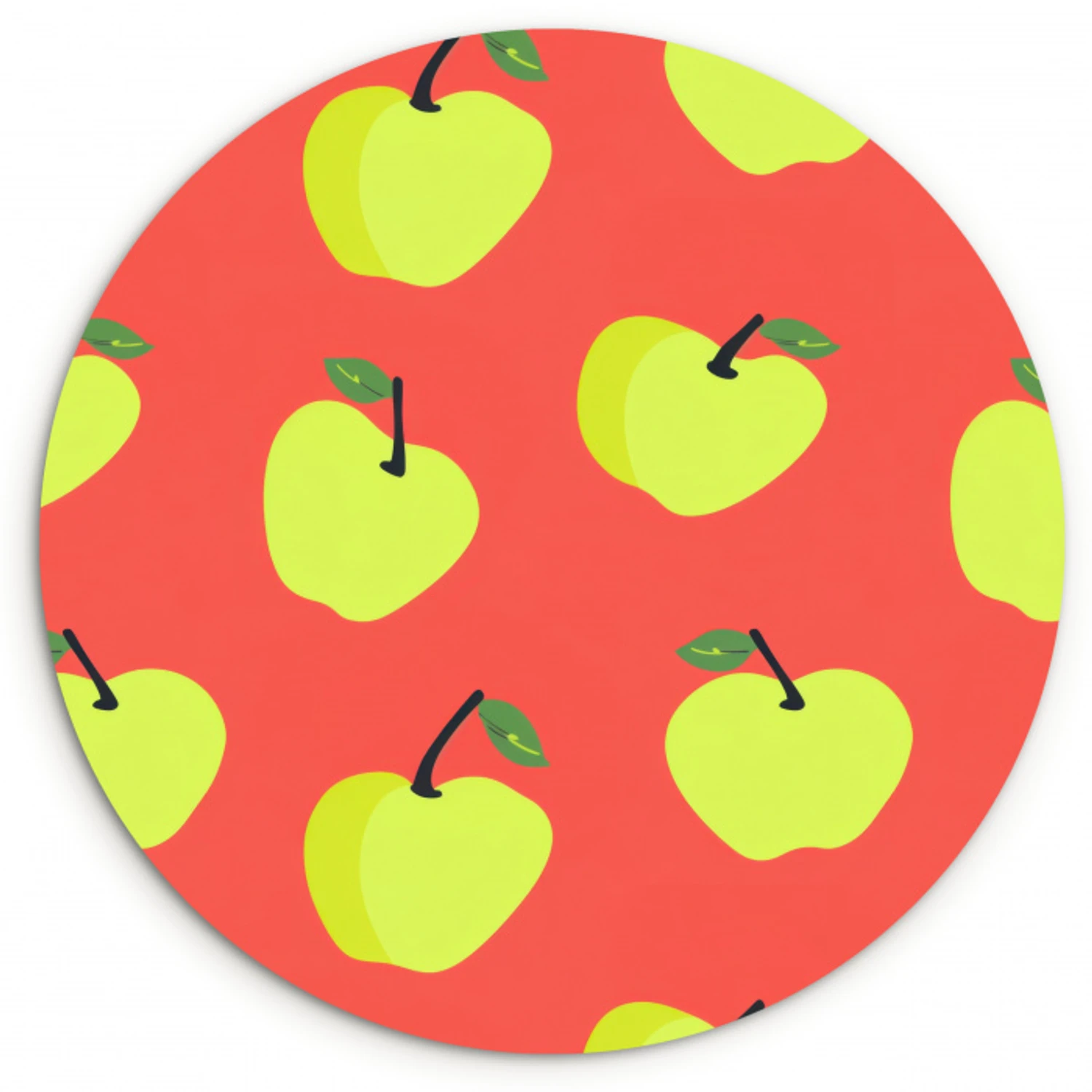 Appels - Modern - Groen Wandcirkel kunststof plaat 5mm dik klein 188 -3d