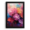 Bloemen - Roze - Watercolor - Kunst fotolijst zwart zonder passe partout klein -3d