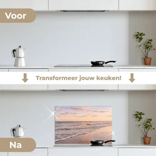 Strand - Branding - Wolken keuken achterwand spatscherm klein -voor_na_NL