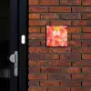 Oranje bloemenmix - Modern Naambord Vierkant klein -sfeer1-XS