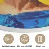 Frida Kahlo - Vrouw - Geel - Blauw - Bloemen Akoestische PET Vilt - Rond klein -closeup_NL