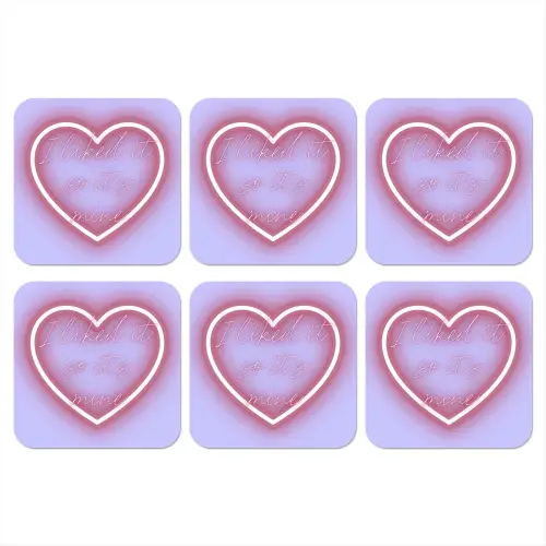 I liked it so it's mine - Neon hart - Paars onderzetter kurk middel -3d