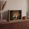 Koptelefoon - Bruin - Dynamische penseelstreken Light Box met batterij (Wandlamp) middel -sfeer2