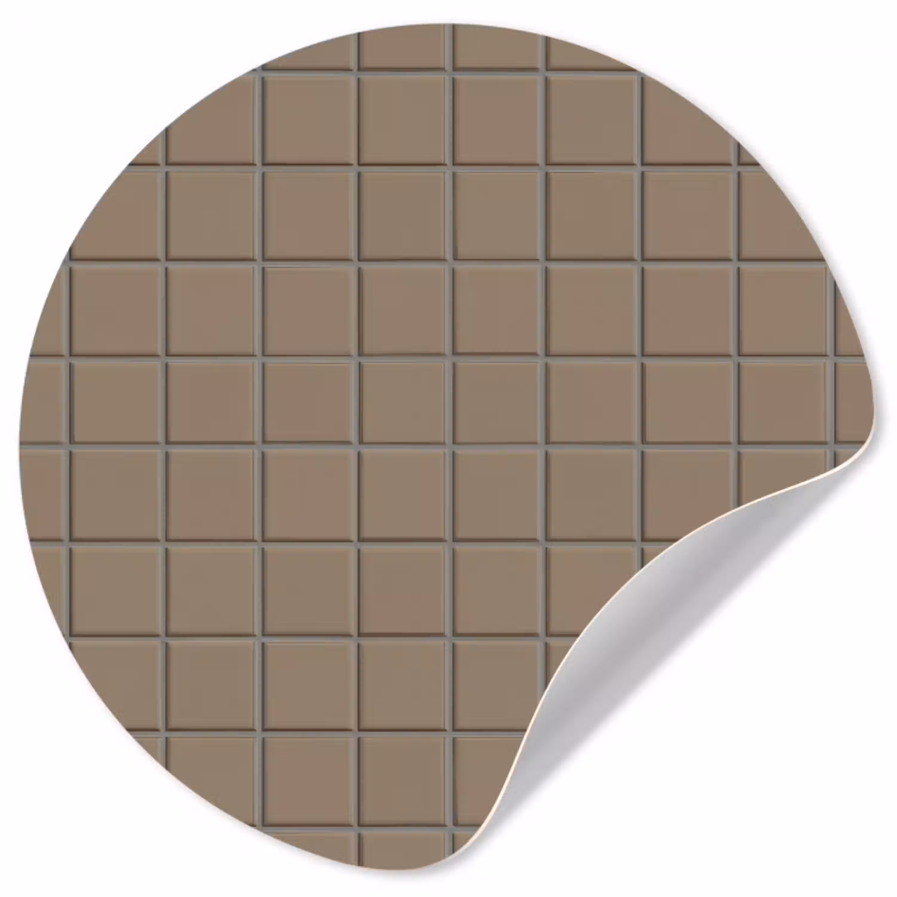 Tegel - Patroon - Taupe Wandcirkel behangsticker klein 186 -3d