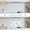 Aap - Palmboom - Blauw keuken achterwand spatscherm klein 900 -voor_na_FR