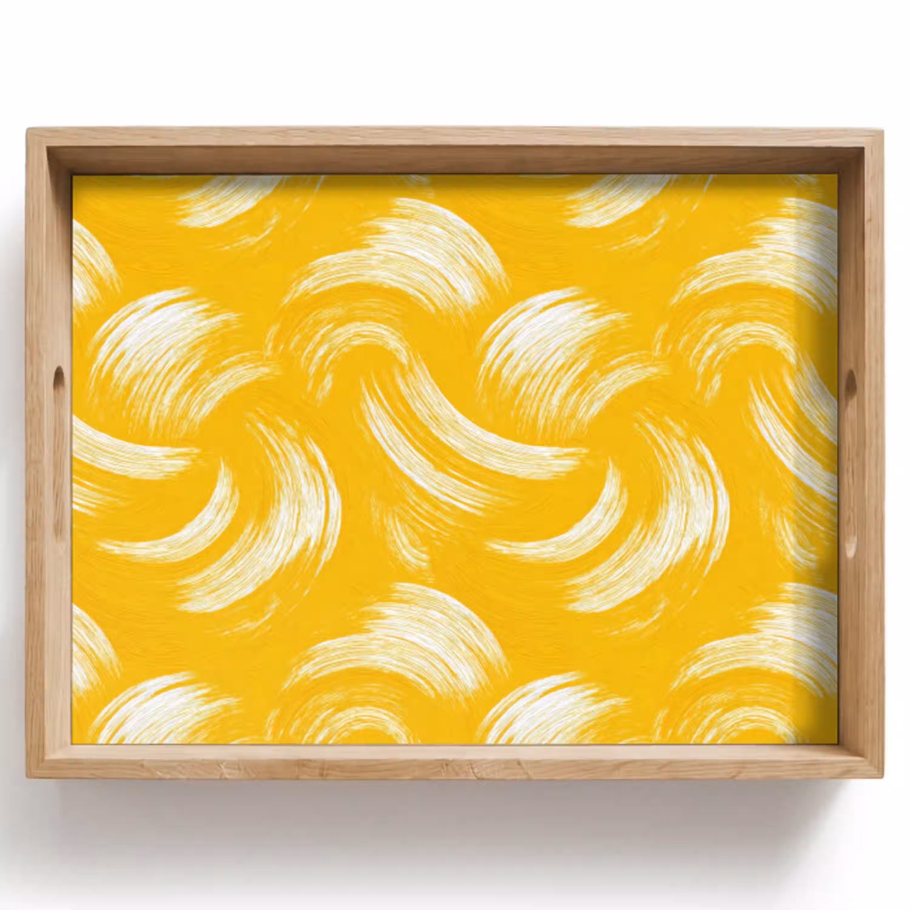 Verfstreken - Abstract - Dynamisch - Geel Dienblad Rechthoek middel 911 -z3d_shopping