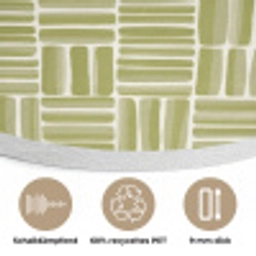 Vlecht - Patroon - Groen Akoestische PET Vilt - Rond klein 838 -closeup_DE