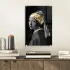 Meisje met de parel - Johannes Vermeer - Goud plexiglas 5mm klein -sfeer1